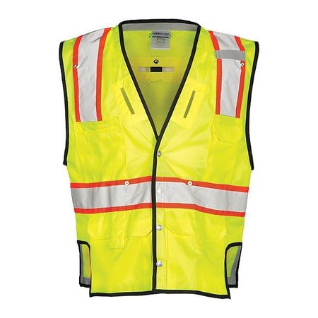 KISHIGO Fall Protection Vest, L/XL, Lime T341-L-XL