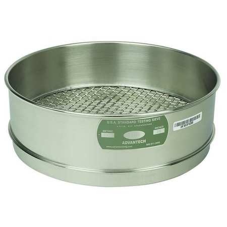 ADVANTECH Sieve, #16, S/S, 12 In, Full Ht 16SS12F