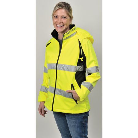 Utility Pro Ladies Jacket, Hi-Vis, XL, Blk/Yellow UHV668-XL