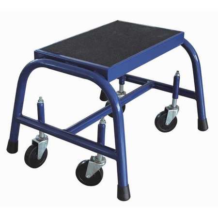 Zoro Select 1 Step, Steel Step Stand, 300 lb. Load Capacity, Blue 12M638