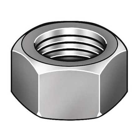Zoro Select Hex Nut, 3/8"-16, Steel, Grade 2, Hot Dipped Galvanized, 21/64 in Ht, 50 PK U08111.037.0001