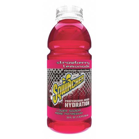 Sqwincher Sports Drink, Regular, 20 oz ready to drink, Strawberry-Lemonade, 24 Pack 159030536