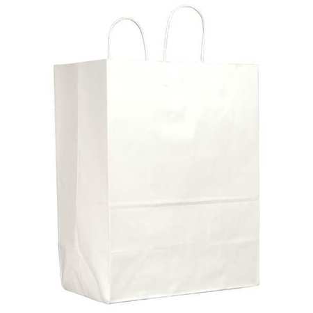ZORO SELECT Sup R Mart White Shopping Bag Flat Bottom, Twist Handles, Pk250 84642