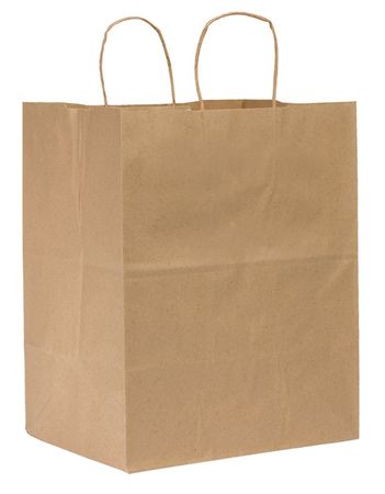 ZORO SELECT Regal Brown Shopping Bag Flat Bottom, Twist Handle, Pk200 87415