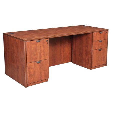 REGENCY Pedestal Desk, 35 D, 71 W, 29 H, Cherry, Wood LDPF7135CH