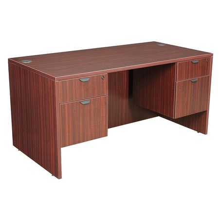 REGENCY Pedestal Desk, 30 D, 60 W, 29 H, Mahogany, Wood LDP6030MH