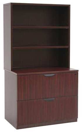 Regency 36 in W 2 Drawer Lateral File Cabinet with Hutch, Mahogany LPLFH3665MH