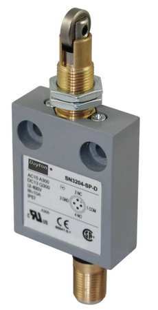 DAYTON Limit Switch, Cross Roller, Plunger, SPDT, 10A @ 300V AC, Actuator Location: Top 12T953