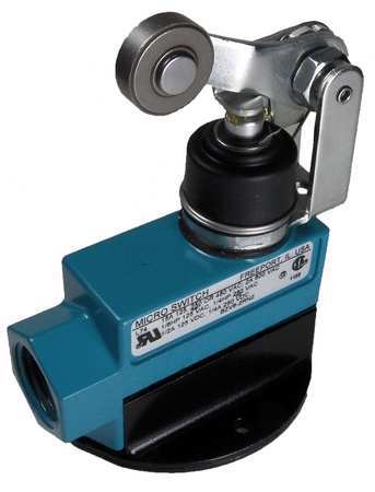 HONEYWELL Limit Switch, Plunger, Roller Lever, 1NC/1NO, 15A @ 600V AC, Actuator Location: Top BZV6-2RN2