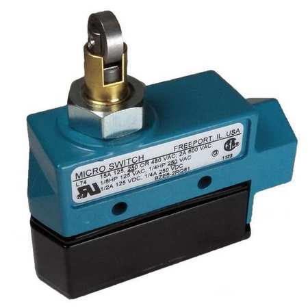 HONEYWELL Limit Switch, Cross Roller, Plunger, 1NC/1NO, 15A @ 600V AC, Actuator Location: Top BZE6-2RQ81