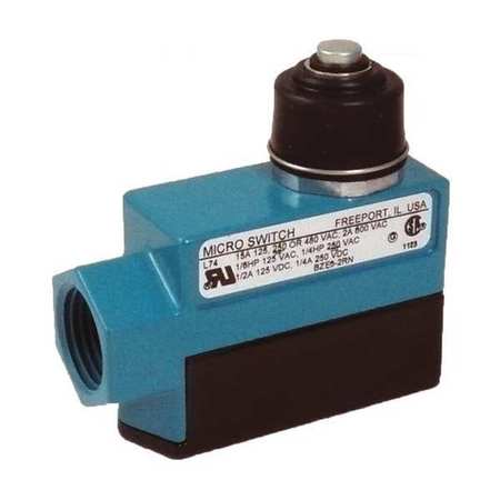 Honeywell Limit Switch, Plunger, 1NC/1NO, 15A @ 600V AC, Actuator Location: Top BZE6-2RN7