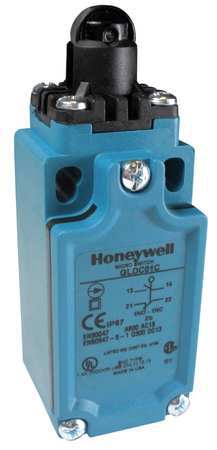 Honeywell Limit Switch, Plunger, Roller, 1NC/1NO, 10A @ 300V AC, Actuator Location: Top GLCA01C