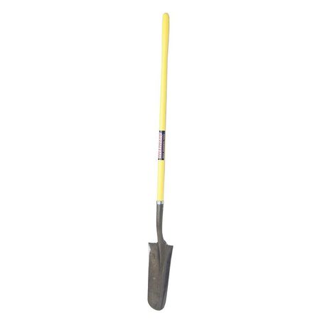 WESTWARD Not Applicable 14 ga Drain Spade Shovel, Steel Blade, 46-3/4 in L Yellow Fiberglass Handle 12V173