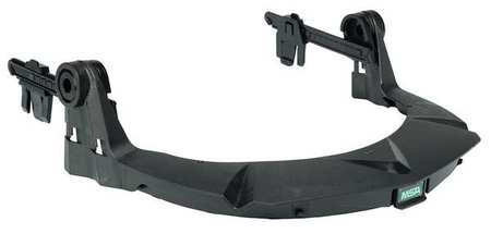 MSA SAFETY V-Gard Faceshield Frame, Dielectric Protection, Frame, For MSA Slotted Caps, Black 10121266