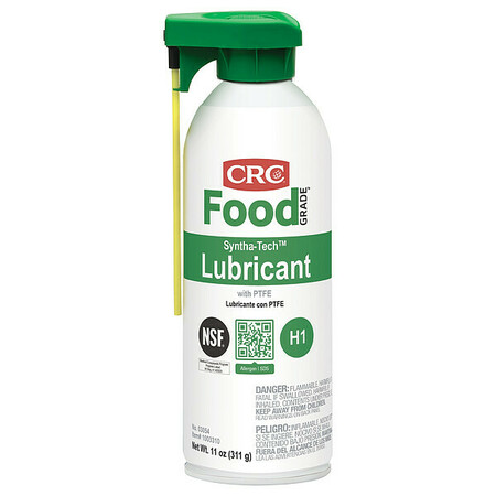 CRC Syntha-Tech Multipurpose Lubricant, H1 Food Grade, PTFE, 11 oz Aerosol Can, White 03054