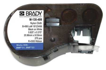 BRADY Rough Surface Label, Bk/Wht, 25 ft. L MC-500-422