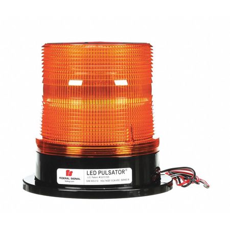 Federal Signal LED Beacon Light, Perm/Pipe Mt, Amber 212650-02