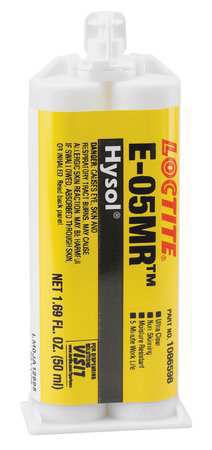 Loctite Epoxy Adhesive, E-05MR Series, Amber, Packet, 1:01 Mix Ratio, 15 min Functional Cure 1086598