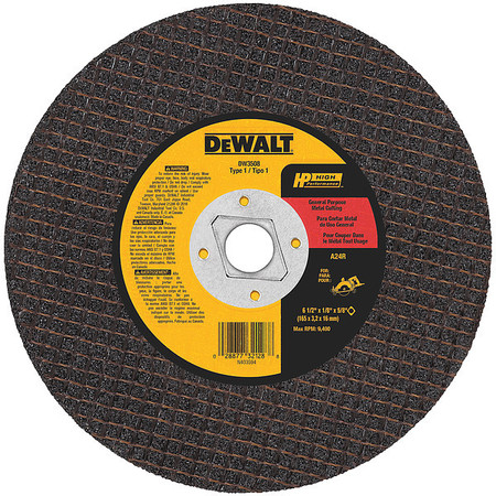 DEWALT 6-1/2" x 1/8" x 5/8"-diamond drive metal cutting blade DW3508