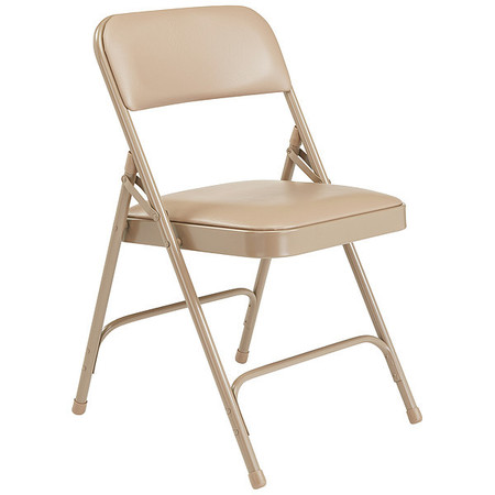 National Public Seating Folding Chair, Vinyl, Beige, PK4 1201