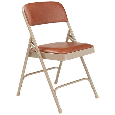 National Public Seating Folding Chair, Vinyl, Brown, PK4 1203