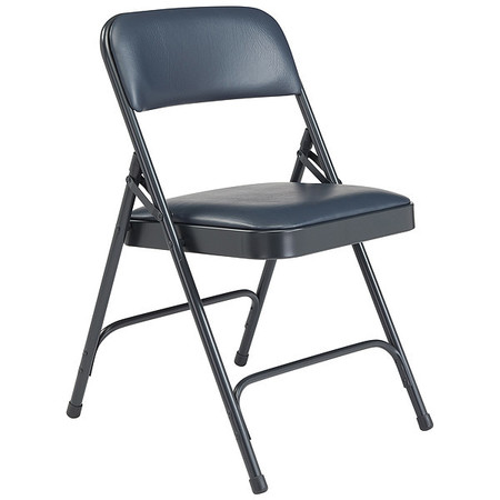 National Public Seating Folding Chair, Vinyl, Blue, PK4 1204
