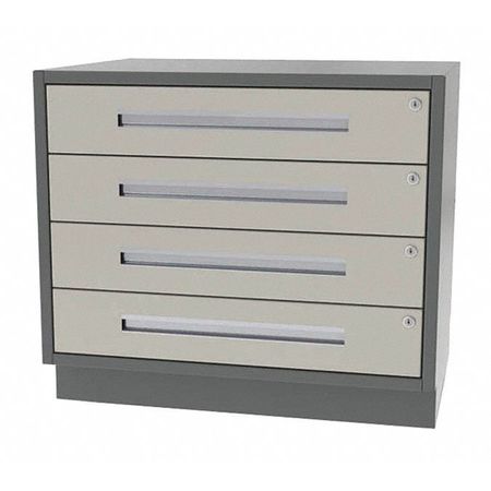GREENE MANUFACTURING Lab Cabinet, 4 Drawer, 32"Wx24"Dx34"H DTL-3224-0400