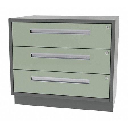 GREENE MANUFACTURING Cabinet, 3 Drawer, 48" W x 18" D x 28" H DT-4818-0030