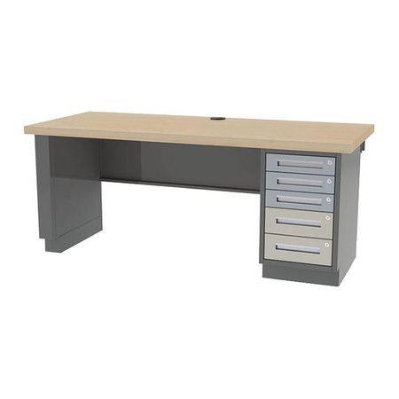 GREENE MANUFACTURING Pre Engineered Work Stations, 30" D, 72" W, 29-3/4" H, Maple, Hardwood DT-6AS