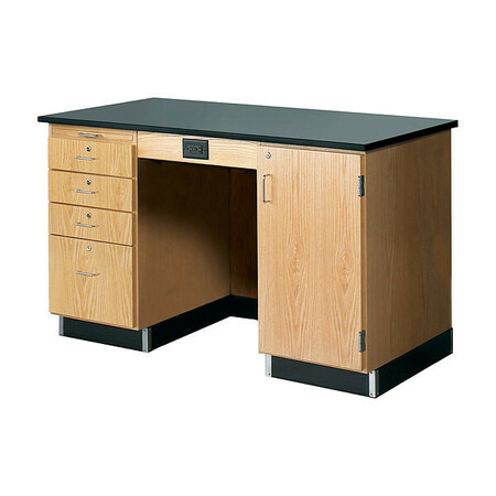 DIVERSIFIED WOODCRAFT Instructor's Desk, 36 in Overall L. 1216KF-R