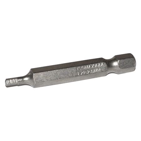 Eazypower Hex Key Bit, Metric, No. 2.5, 2" 79274/B