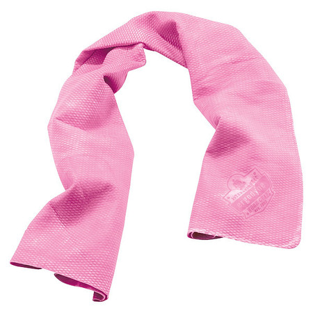 Chill-Its By Ergodyne Evaporative Cooling Towel, PVA, Long Lasting Cooling Relief, 29.5 in L x 13 in W, Pink 6602