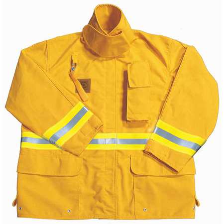 FIRE-DEX Turnout Coat, Yellow, Nomex(R), L FS1J051L