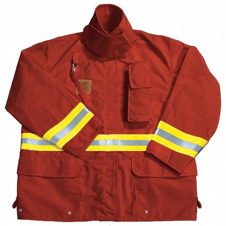 FIRE-DEX Turnout Coat, Red, 2XL, Cotton FS1J05L2