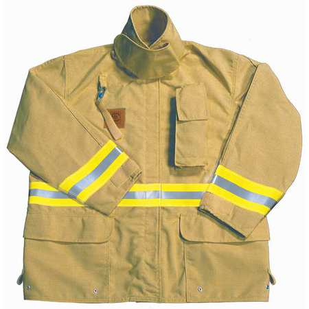 FIRE-DEX Turnout Coat, Tan, L, Cotton FS1J05SL