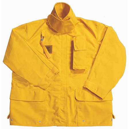FIRE-DEX Turnout Coat, Yellow, 2XL, Nomex FS1J0012