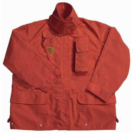 FIRE-DEX Turnout Coat, Red, L, Cotton FS1J00LL