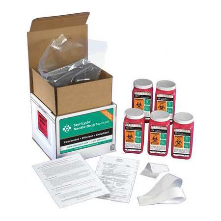 STERICYCLE Sharps Mailback System, 1/4 Gal., Red 1Q5V4