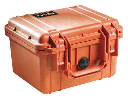 PELICAN Orange Protective Case, 10.62"L x 9.68"W x 6.87"D 1300-001-150