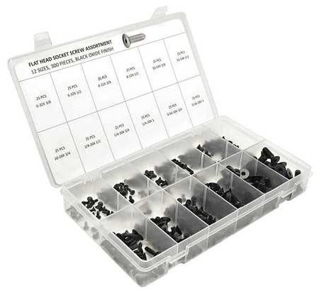 Kerr Lakeside Cap Screw Assortment, Alloy Steel, Black Oxide Finish FHCS631