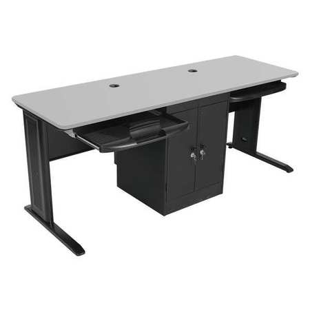 Mooreco Workstation Desk, 24" D, 72" W, 29" H, Gray, PVC 90107