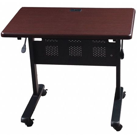 Mooreco Rectangle Training Table, 36" X 29-1/2", PVC Top, Mahogany 89876