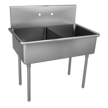 JUST MANUFACTURING 27 1/2 in W x 33 in L x 48 in H, Floor Mount, 304 Stainless steel NSFB230-2-J
