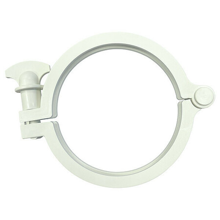 RUBBERFAB Hinge Clamp, Nylon, 4 In Pipe 13MHHM-NGW-400