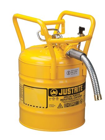 JUSTRITE 5 gal Yellow Steel Type II Safety Can Diesel 7350230