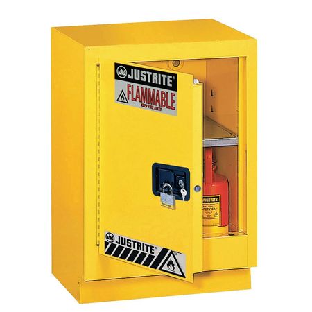 JUSTRITE Flammable Safety Cabinet, 15 gal., Yellow 882410