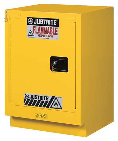 JUSTRITE Flammable Safety Cabinet, 15 gal., Yellow 882430
