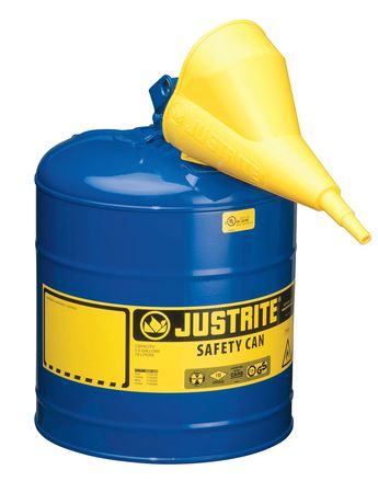 Justrite 5 gal Blue Polypropylene, Steel Type I Safety Can Kerosene 7150310