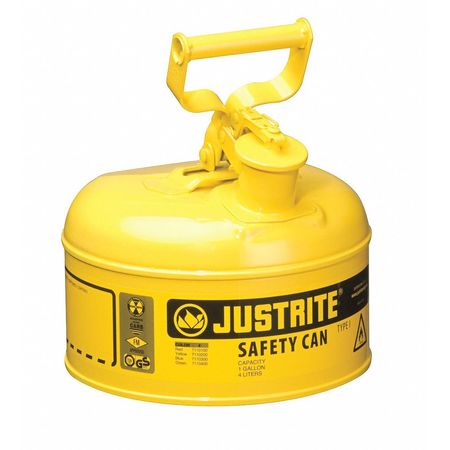 Justrite 1 gal Yellow Steel Type I Safety Can Diesel 7110200