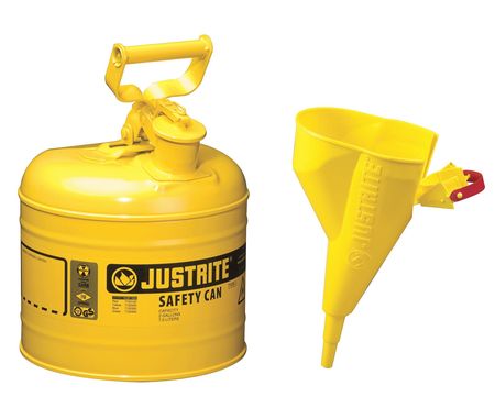 Justrite 2 gal Yellow Steel Type I Safety Can Diesel 7120210